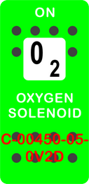 "OXYGEN SOLENOID"  Green Switch Cap single White Lens (ON) OFF