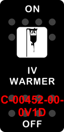 "IV WARMER"  Black Switch Cap single White Lens ON-OFF