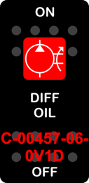 "DIFF OIL"  Black Switch Cap single Red Lens  ON-OFF