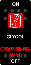 "GLYCOL"  Black Switch Cap single Red Lens  ON-OFF