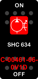 "SHC 634"  Black Switch Cap single Red Lens  ON-OFF