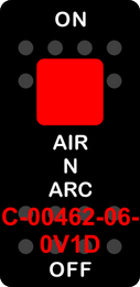 "AIR N ARC"  Black Switch Cap single Red Lens  ON-OFF