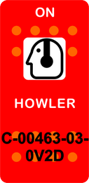 "HOWLER"  Red Switch Cap single White Lens (ON) OFF