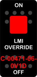 "LMI OVERRIDE"  Black Switch Cap single Red Lens ON OFF
