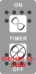 "TIMER"  Grey Switch Cap dual White Lens  (ON)-OFF-(ON)
