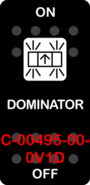 "DOMINATOR"  Black Switch Cap single White Lens ON OFF