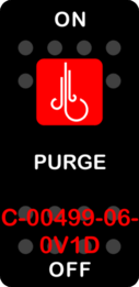 "PURGE"  Black Switch Cap single Red Lens ON OFF