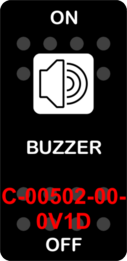 "BUZZER"  Black Switch Cap single White Lens ON OFF
