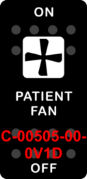 "PATIENT FAN"  Black Switch Cap single White Lens  ON-OFF