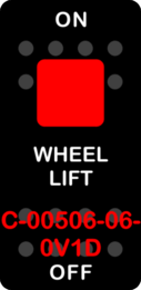 "WHEEL LIFT"  Black Switch Cap single Red Lens ON OFF