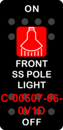 "FRONT SS POLE LIGHT"  Black Switch Cap single Red Lens ON OFF