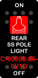 "REAR SS POLE LIGHT"  Black Switch Cap single Red Lens ON OFF