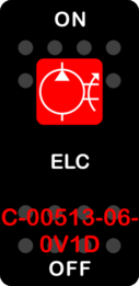 "ECL" Black Switch Cap single Red Lens ON OFF