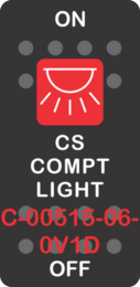 "CS COMPT LIGHT" Black Switch Cap single Red Lens ON OFF