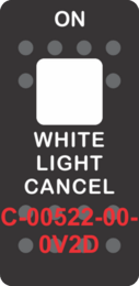 "WHITE LIGHT CANCEL" Black Switch Cap single White Lens (ON) OFF