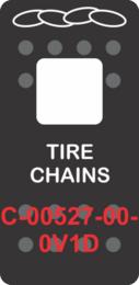 "TIRE CHAINS"  Black Switch Cap singlel White Lens  (ON)-OFF