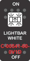 "LIGHTBAR WHITE"  Black Switch Cap single White Lens ON-OFF