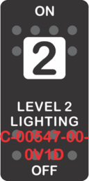 "LEVEL 2 LIGHTING"  Black Switch Cap single White Lens ON-OFF