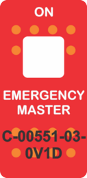"EMERGENCY MASTER"  RedSwitch Cap single White Lens ON-OFF