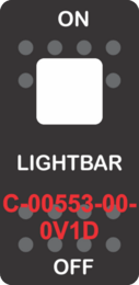"LIGHTBAR"  Black Switch Cap single White Lens ON-OFF