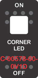 "CORNER LED" Black Switch Cap Single White Lens ON-OFF