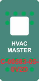 "HVAC MASTER" Green Switch Cap Single White Lens (ON) OFF