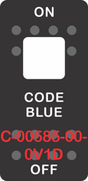 "CODE BLUE" Black Switch Cap Single White Lens ON-OFF