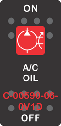 "A/C OIL" Black Switch Cap single Red Lens ON OFF