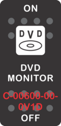 "DVD MONITOR"  Black Switch Cap single White Lens  ON-OFF