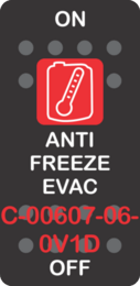 "ANTI FREEZE EVAC" Black Switch Cap single Red Lens ON OFF