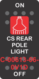 "CS REAR POLE LIGHT"  Black Switch Cap single Red Lens  ON-OFF
