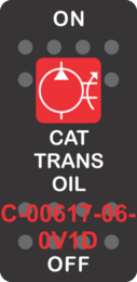 "CAT TRANS OIL"  Black Switch Cap single Red Lens  ON-OFF