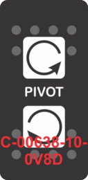 "PIVOT"  Black Switch Cap dual White Lens  (ON)-OFF-(ON)