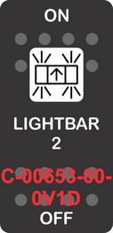 "LIGHTBAR 2"Black Switch Cap SIngle White Lens ON-OFF