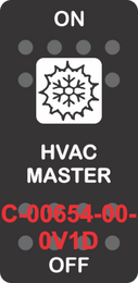 "HVAC MASTER" Black Switch Cap SIngle White Lens ON-OFF
