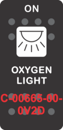 "OXYGEN LIGHT"  Black Switch Cap single White Lens (ON) OFF