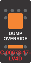 "DUMP OVERRIDE"  Black Switch Locking Cap dual Orange Lens ON-OFF
