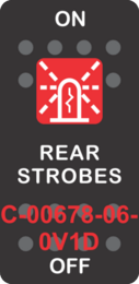"REAR STROBES"  Black Switch Cap single White Lens ON-OFF