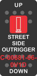 "STREET SIDE OUTRIGGER" Black Switch Cap single Red Len's, ON-OFF