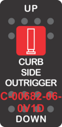 "CURB SIDE OUTRIGGER" Black Switch Cap single Red Len's, ON-OFF