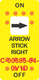 "ARROW STICK RIGHT" Yellow Switch Cap single White Len's, ON-OFF