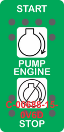 "PUMP ENGINE"  Green Switch Cap dual White Lens ON-OFF-ON