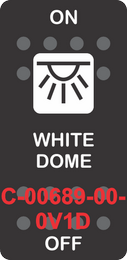 "WHITE DOME" Black Switch Cap SIngle White Lens ON-OFF
