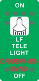 "LF TELE LIGHT" Green Switch Cap SIngle White Lens ON-OFF