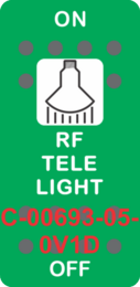 "RF TELE LIGHT" Green Switch Cap SIngle White Lens ON-OFF