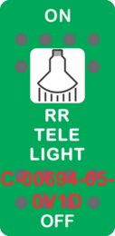 "RR TELE LIGHT" Green Switch Cap SIngle White Lens ON-OFF