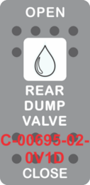 "REAR DUMP VALVE" Grey Switch Cap SIngle White Lens ON-OFF