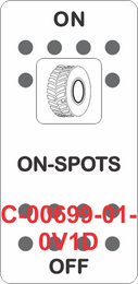 "ON-SPOTS" White Switch Cap SIngle White Lens ON-OFF