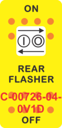 "REAR FLASHER" Yellow Switch Cap Single White Lens ON-OFF
