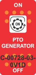 "PTO GENERATOR" Red Switch Cap Single White Lens ON-OFF